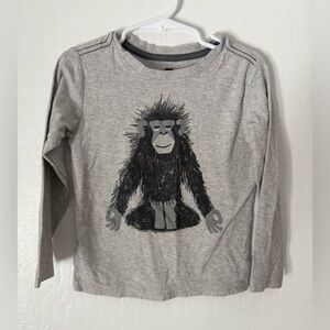 *SOLD* Tea Collection Boys Size 4 Long Sleeve Shirt – Yoga Monkey– Like New